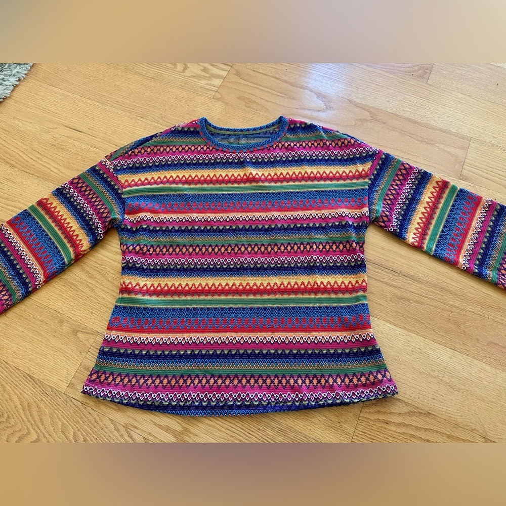 Colorful Striped Long Sleeve Top